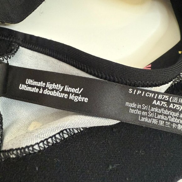 Pink Active Lightly Lined Sports Bra Adjustable Straps & Colorful Letter Print - Picture 4 of 4